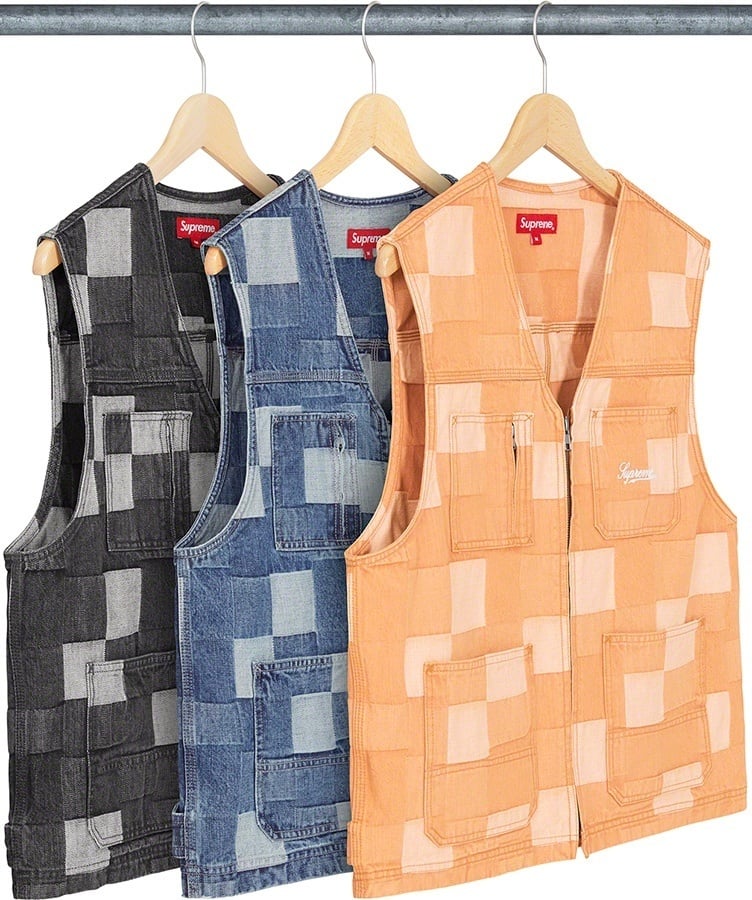 Patched Denim Vest